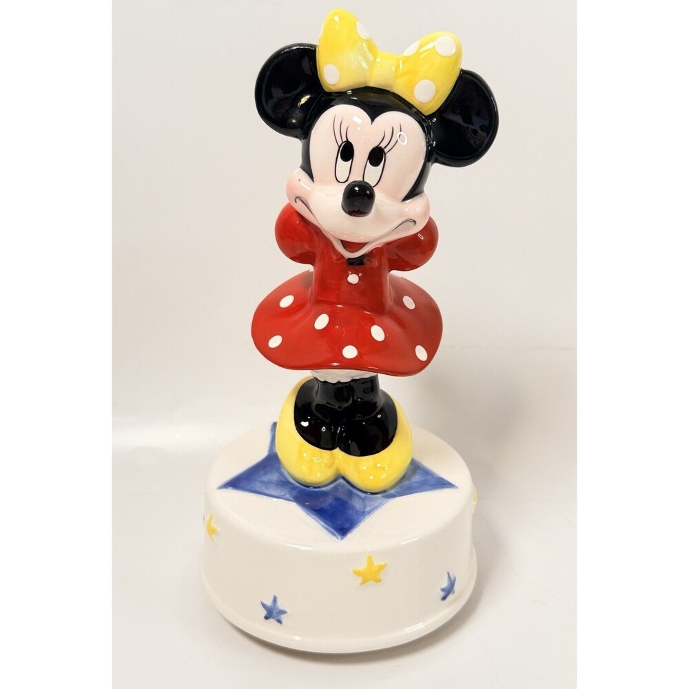 Disney Minnie Mouse Ceramic Musical Figurine Schmid Collectibles Japan